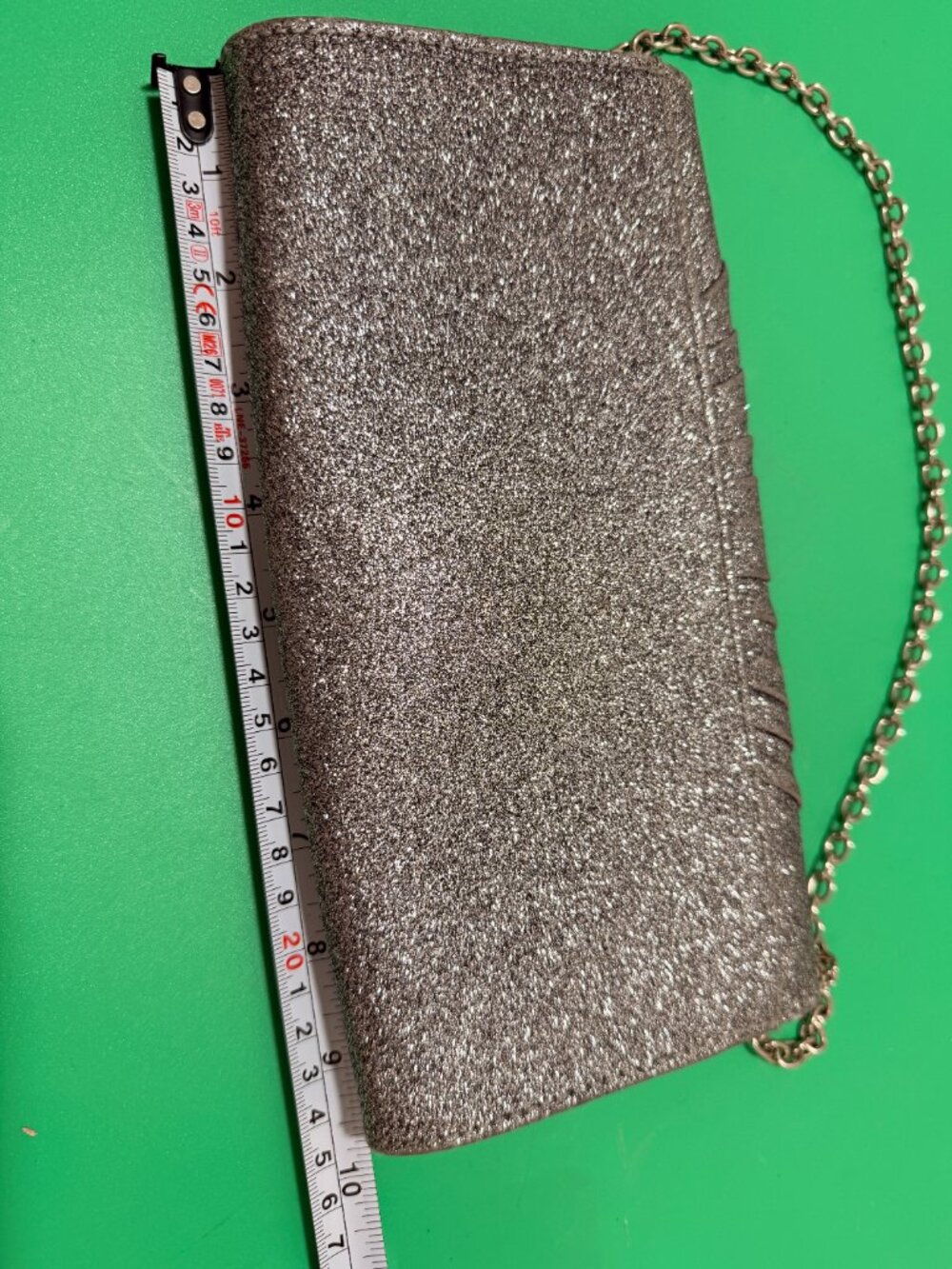 Icing Convertible Pleated Silver Glitter Envelope Clutch/shoulder Evening Bag - Picture 7 of 8